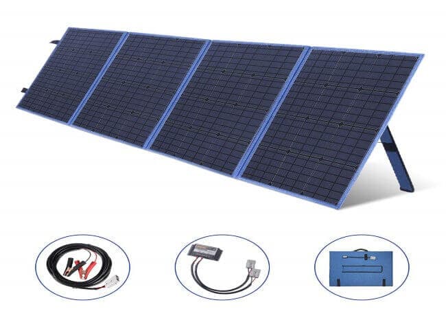 Mobile Offices 12V System MEGSUN 200W 12V Foldable Solar Panel Kit Monocrystalline Solar Panel Charger with USB Device Solar Charge Controller for Camper Motorhome Rallies Blue 