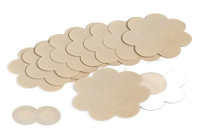 Nipple-Breast-Covers-Sexy-Breast-Pasties-Adhesive-Bra-Disposable-10-Flower-1-Round-Beige