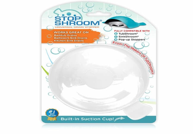 StopShroom-The-Ultimate-Universal-Drain-Stopper-Plug-for-Bathtub-Bathroom-and-Kitchen-Sink-Drains-White