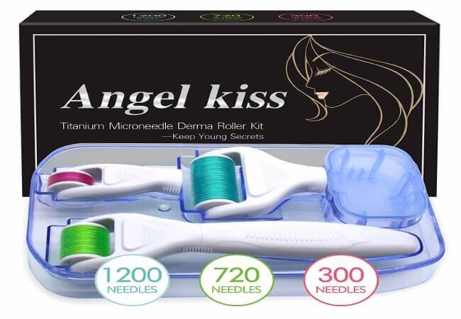 Derma-Roller-Kit-Angel-Kiss-4-in-1-Golden-Titanium-Microneedle