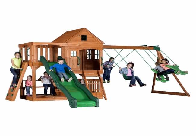 Backyard-Discovery-Pacific-View-All-Cedar-Wood-Playset-Swing-Set