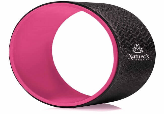 Natures-Integrity-Yoga-Wheel-13-Elite-Series-Strongest-and-Most-Comfortable-Dharma-Yoga-Roller-for-Stretching-Back-Pain-and-Backbends-Thick-Padding-Eco-Friendly-Exercise-Guide-Included