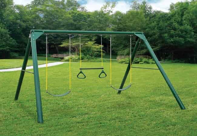Swing-N-Slide-Orbiter-Complete-Wooden-Swing-Set-Safety-Tested-for-Backyards-with-Two-Swings-Trapeze-Handle-bar